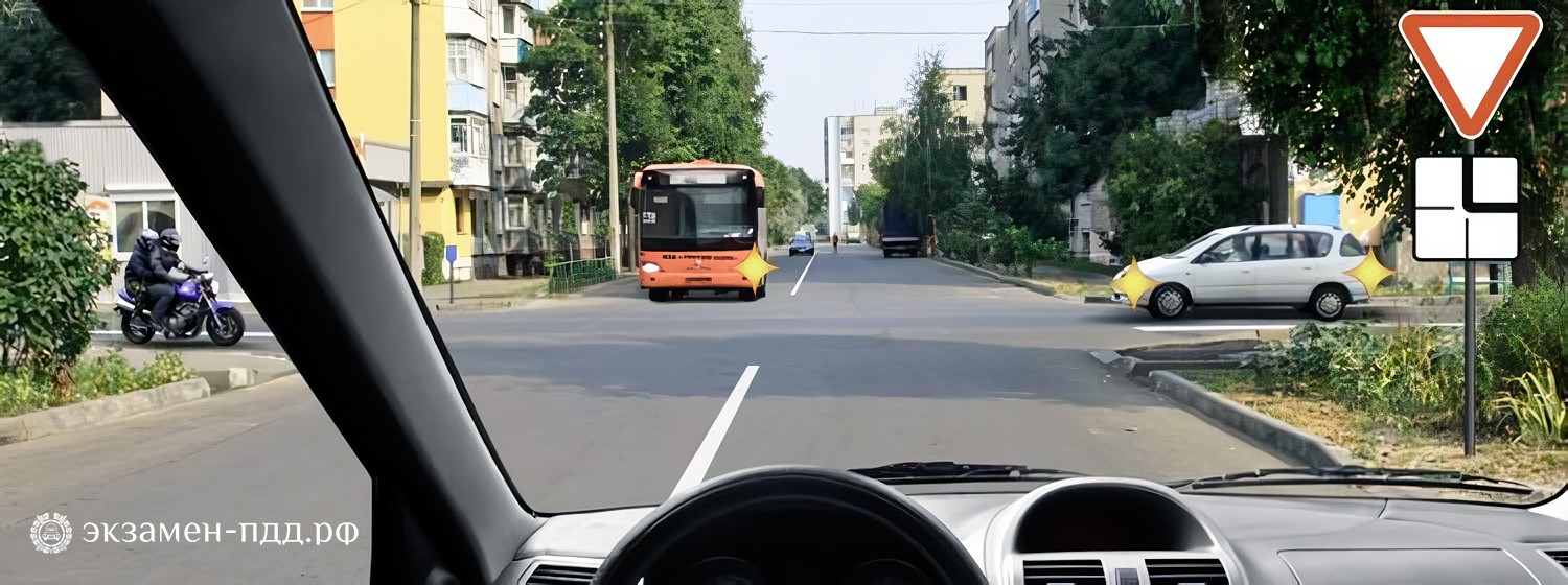 Билет 26. Вопрос 15. ABM (АБМ). При движении прямо Вы обязаны уступить дорогу: